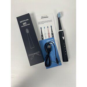 Phylian Sonic Electric Toothbrush with 5 Brushes BLACK Color Recharchable